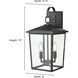 Fetterton 2 Light 18 inch Powder Coated Black Outdoor Wall Sconce